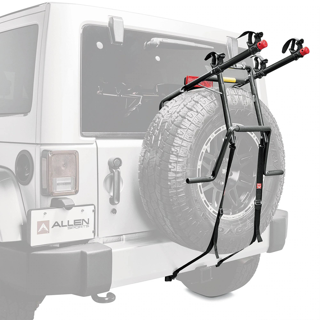 Allen Deluxe Spare Tire Bike Rack Jeep Wrangler Model The Cyclery